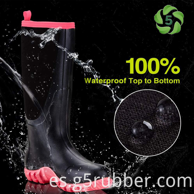 5mm Women Waterproof Rubber Rain Boots